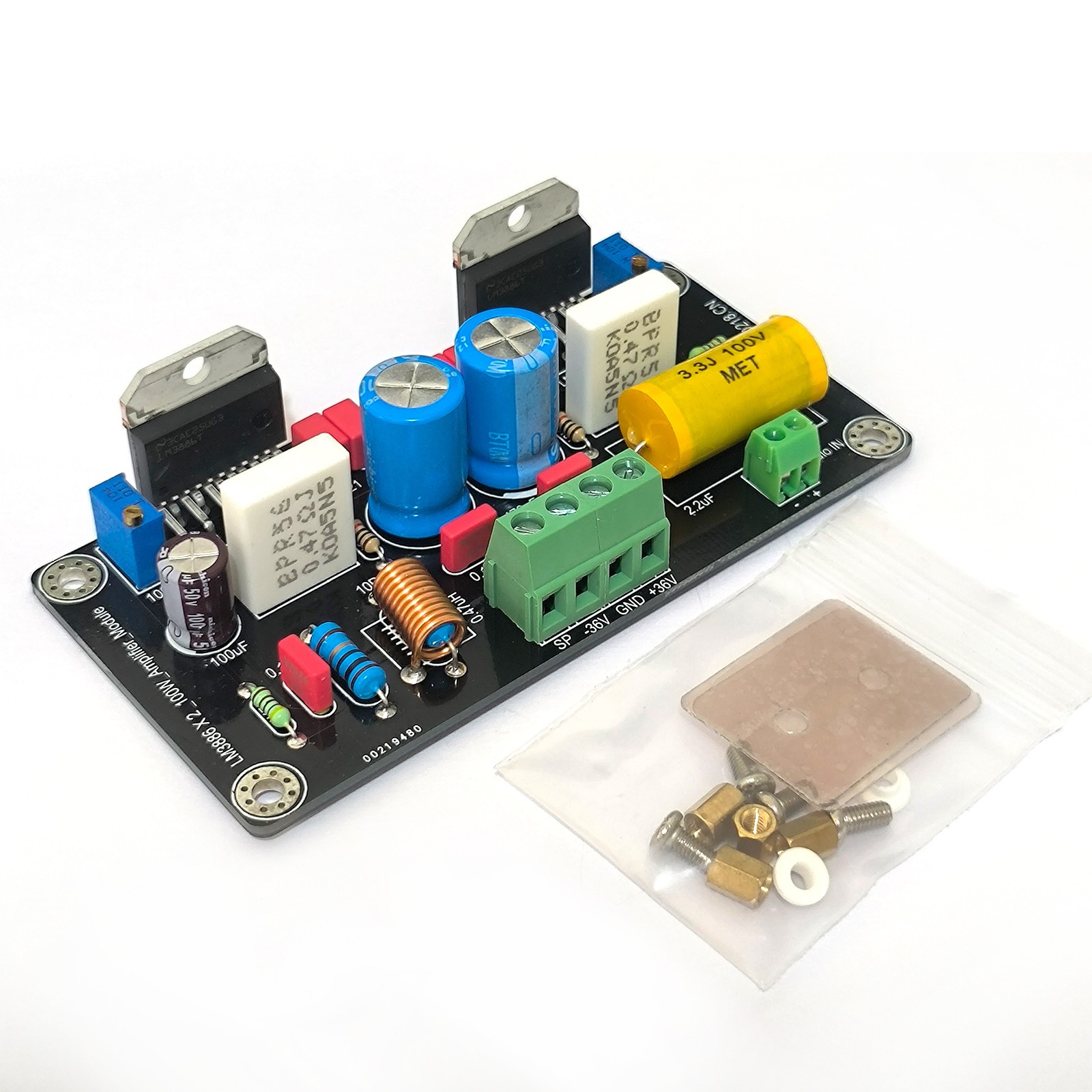 1pc LM3886T Installed 100W Parallel Mono DC Audio Amplifier Board