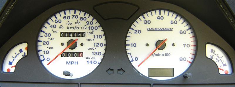 Lockwood Peugeot 106 140MPH with Rev Counter - no Oil Gauge WHITE (R) Dial Kit