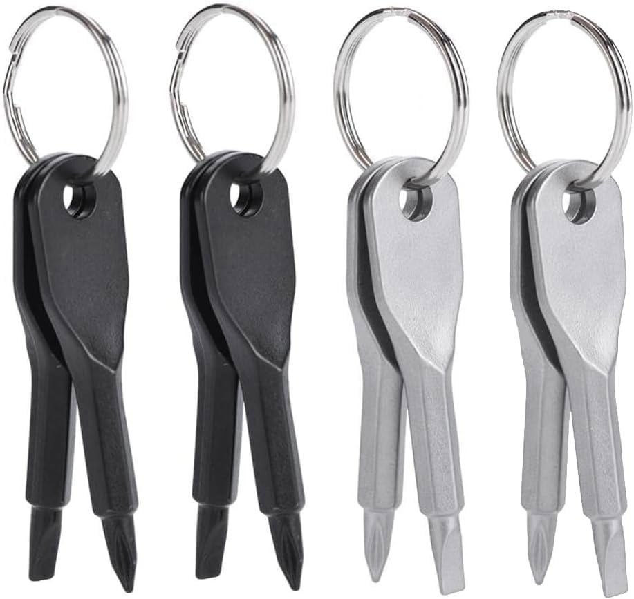 8Pcs Portable Mini Keychain Screwdriver Set Phillips Slotted Head Screwdrivers