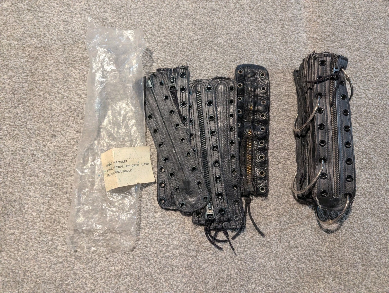 Vintage Military Boot Zipper Insert Lot Of 15 Vietnam War Air Crew Flying USAF