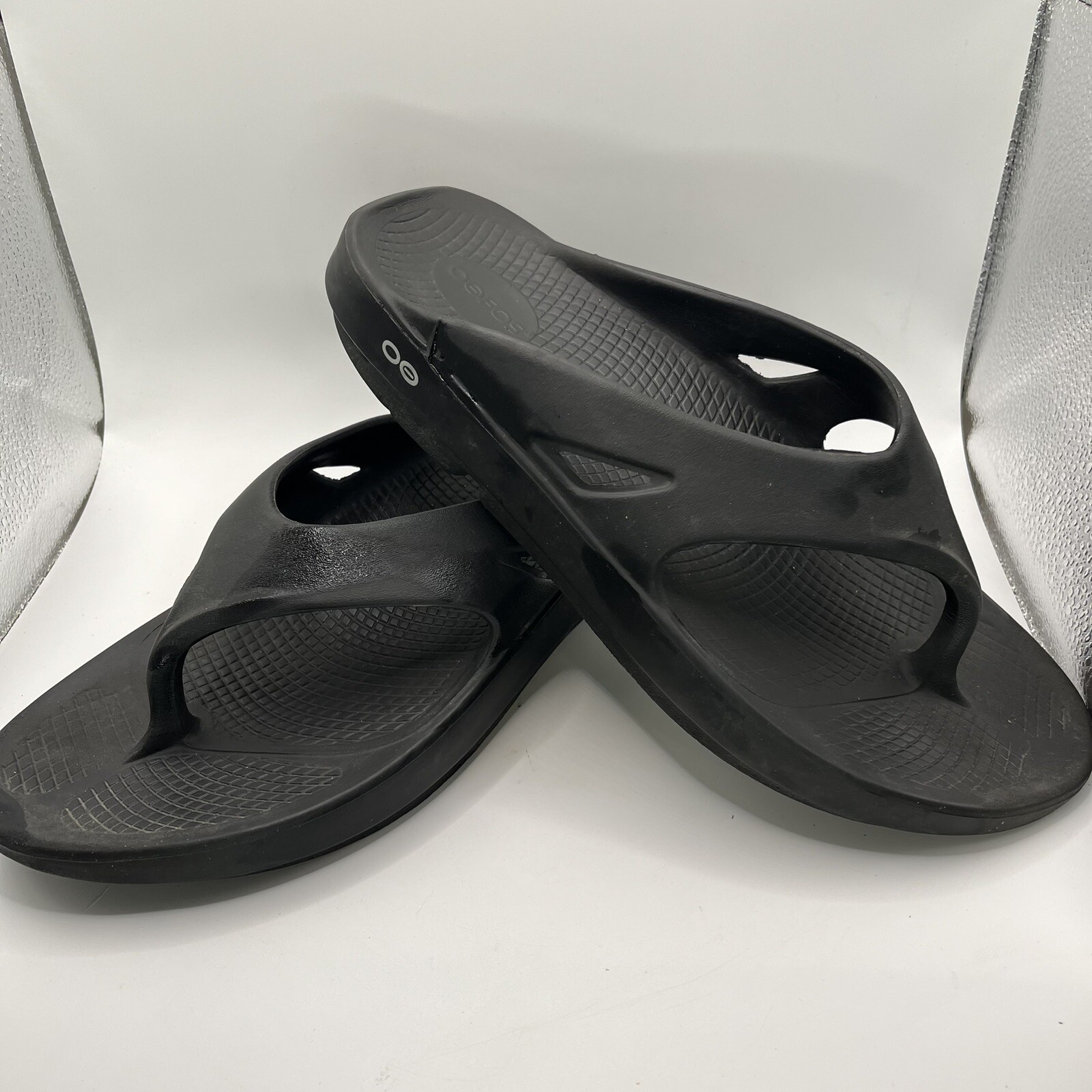 OOFOS Original Recovery Flip Flop Sandals Black MEN'S SIZE 13 Women's Size 15