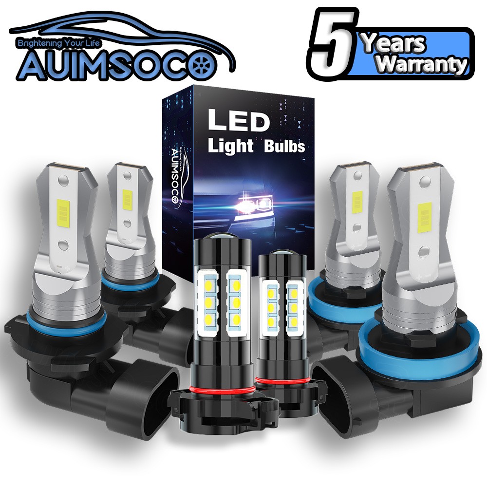 For GMC Acadia 2011-2012 Combo 6X 6000K LED Headlights Hi/Lo + Fog Light Bulbs