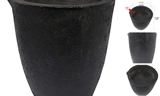 #4-8Kg Clay Graphite Crucibles Premium Black Foundry Cup Furnace Torch Number 4