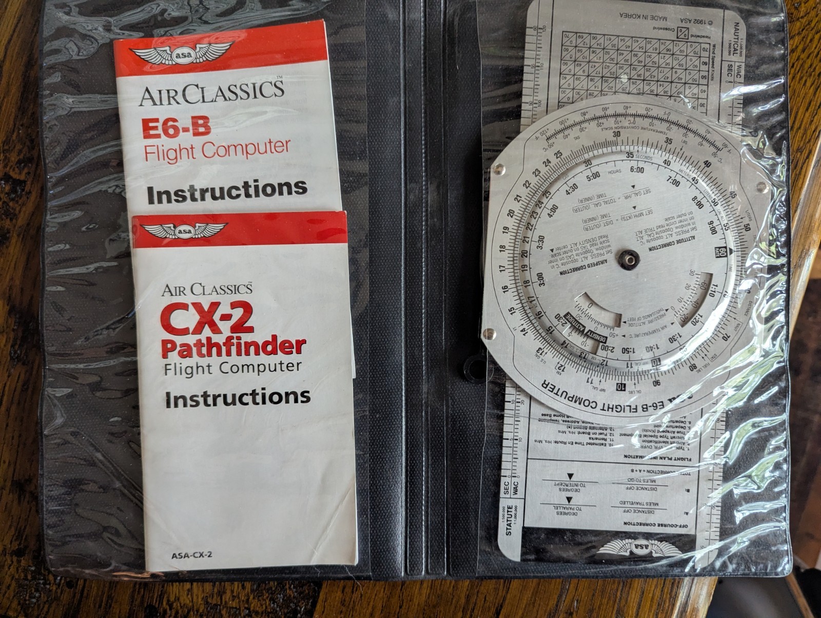 ASA AirClassics E6-B Flight Computer Metal Set with Wind Slide, Case and Manual