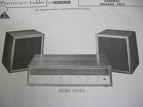 ADMIRAL 24C3 TUNER RADIO RECEIVER PHOTOFACT