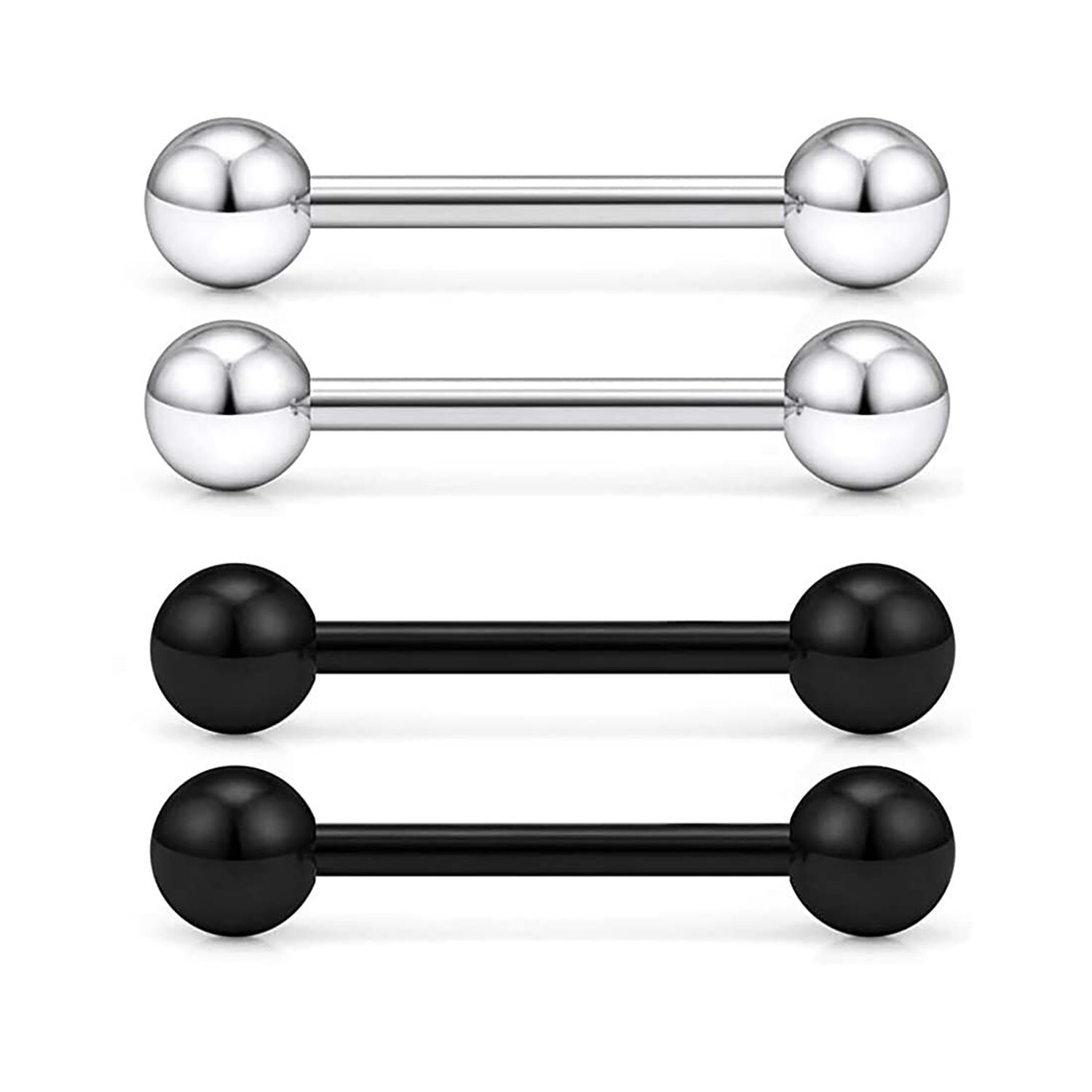 ROSTIVO Tongue Rings for Women and Men Stainless Steel Stud Barbell Tongue Ri...