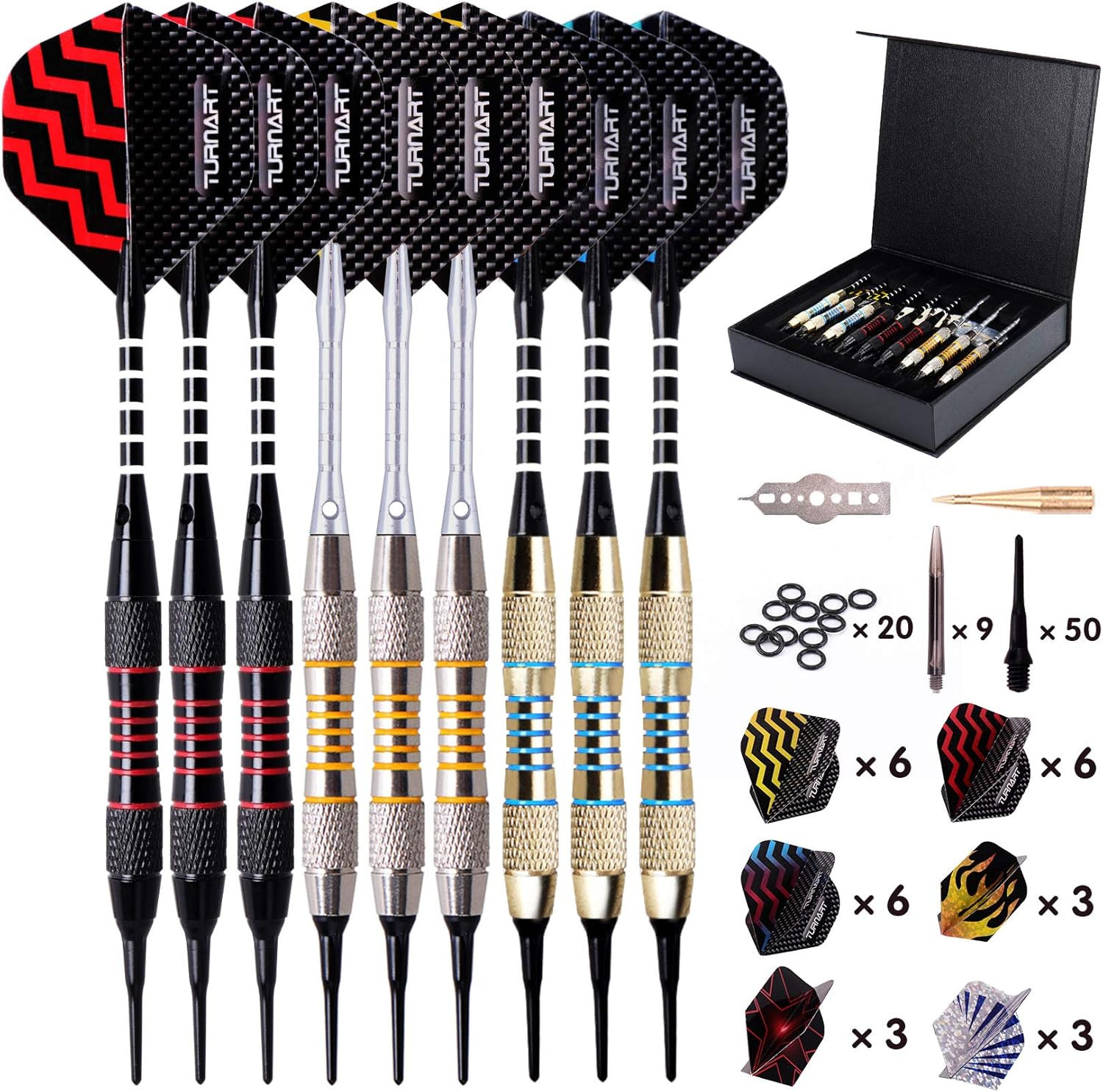 Darts Plastic Tip 9 Pcs 18 Grams Professional Soft Tip | Darts Set for Electroni