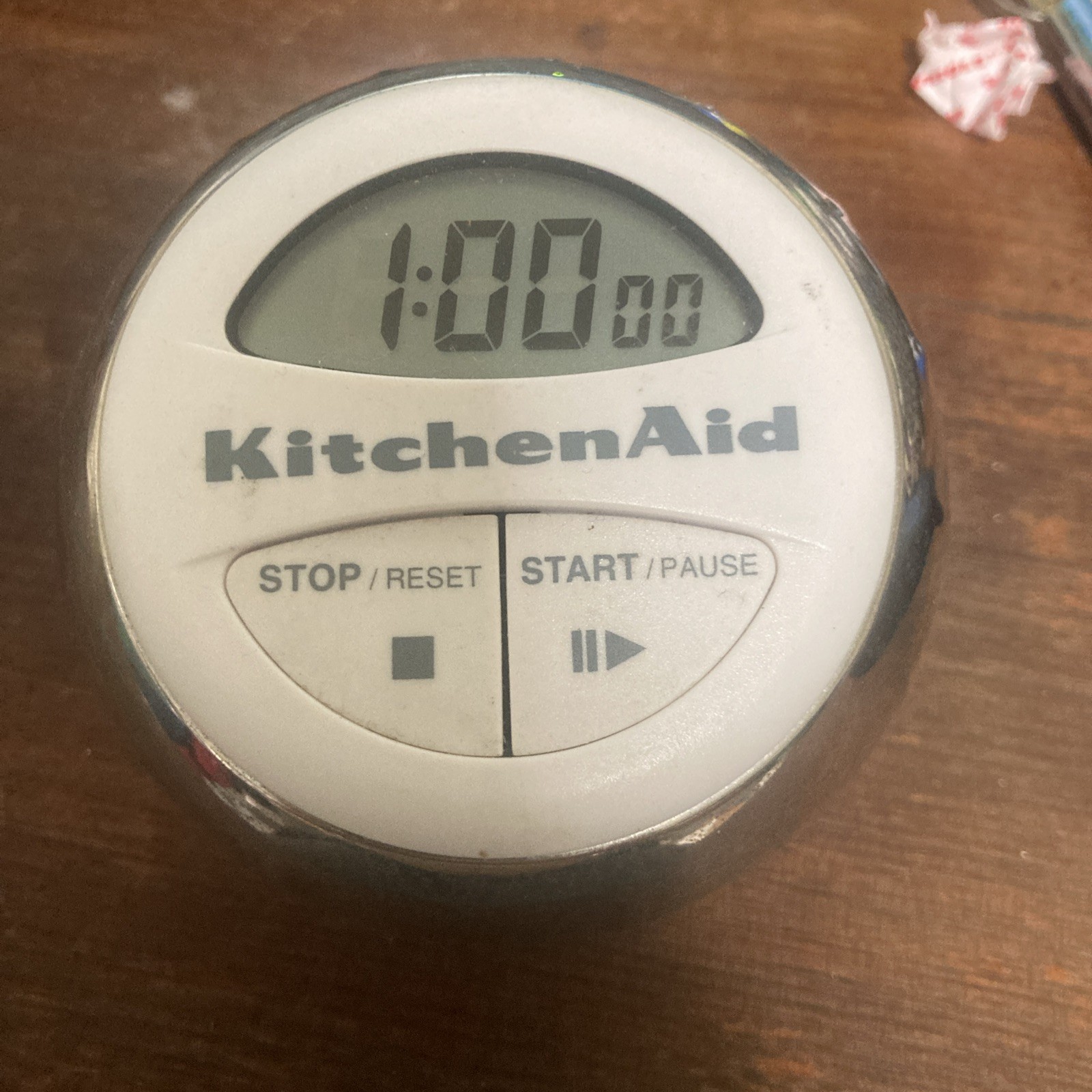 Kitchen Aid Vintage Digital Cooking Timer - Classic White Silver Tested