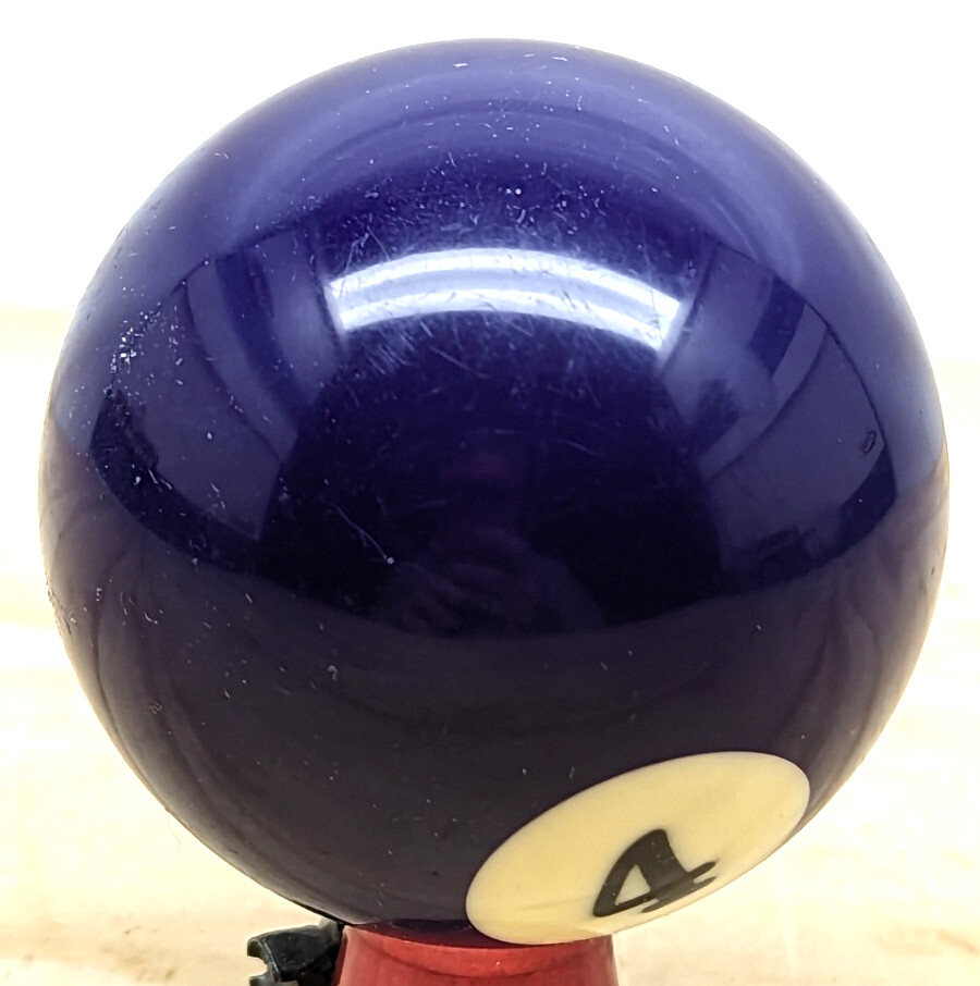Pool ball #4 blue and white and black 2.25" diameter