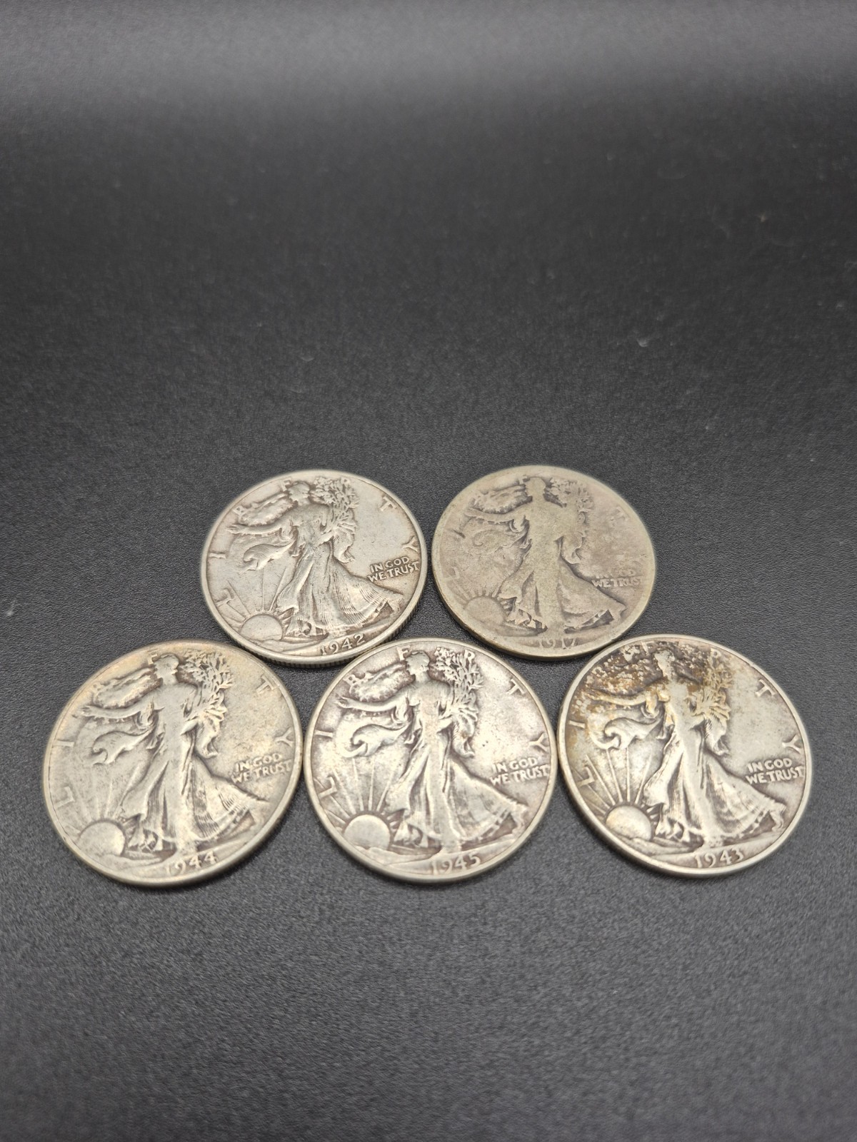 5x Liberty Half Dollar Lot, 90% Silver, Mixed Years and Conditions