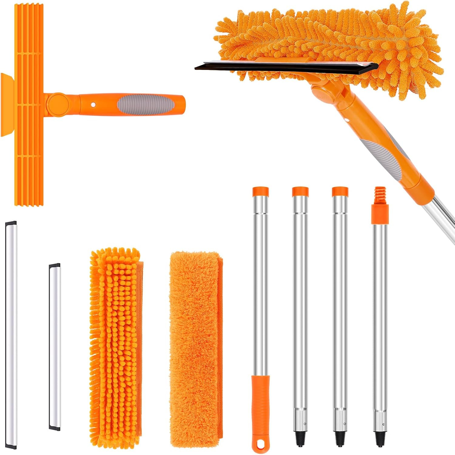 67" Squeegee Window Cleaner, 2 in 1 Professional Window Cleaning Tool Kit