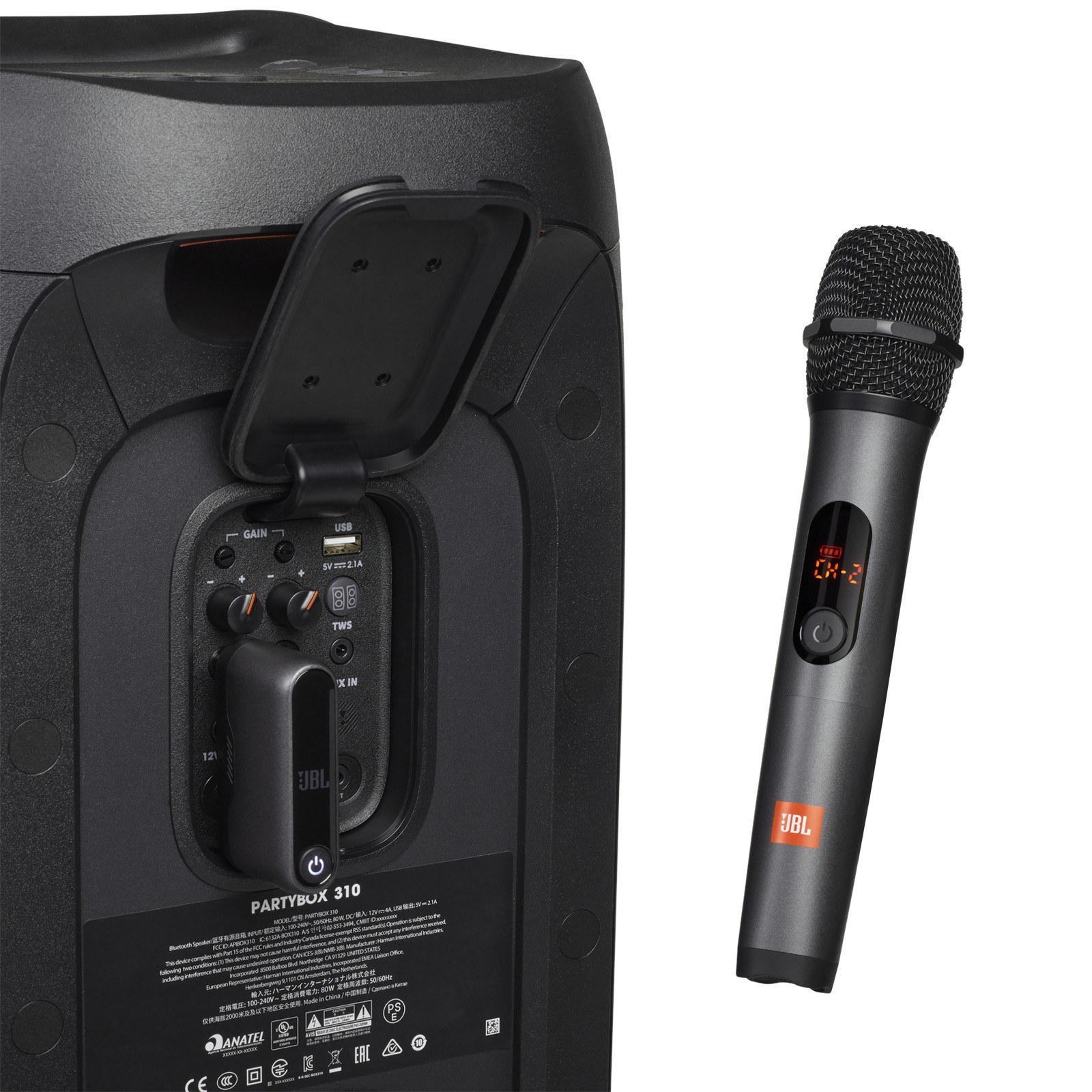 JBL Wireless Two Microphone System With Dual-Channel Receiver Black Portable