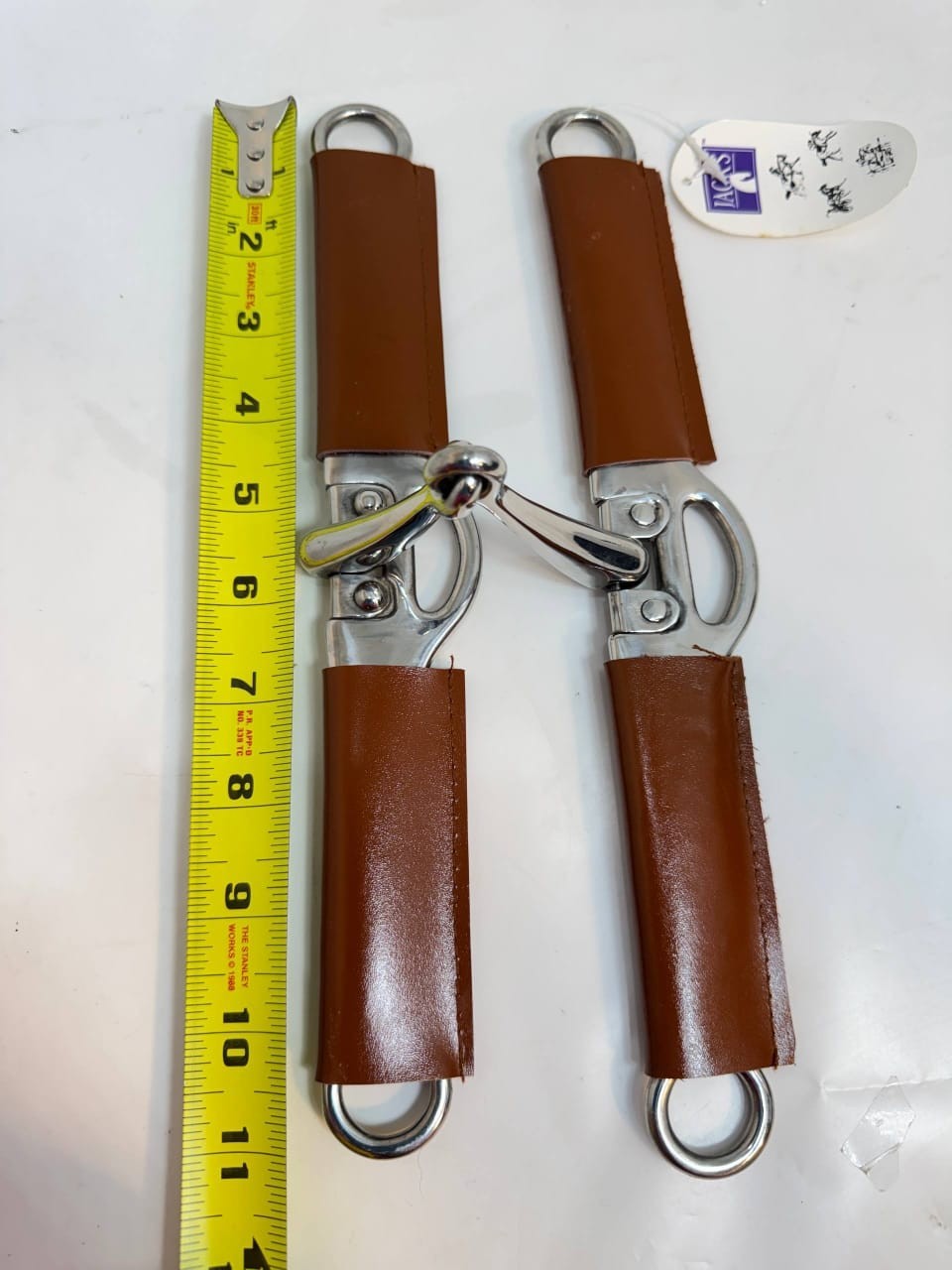 Jacks Horse Leather Overcheck Side Check Bit Stabilizer Straps Harness Pair NEW