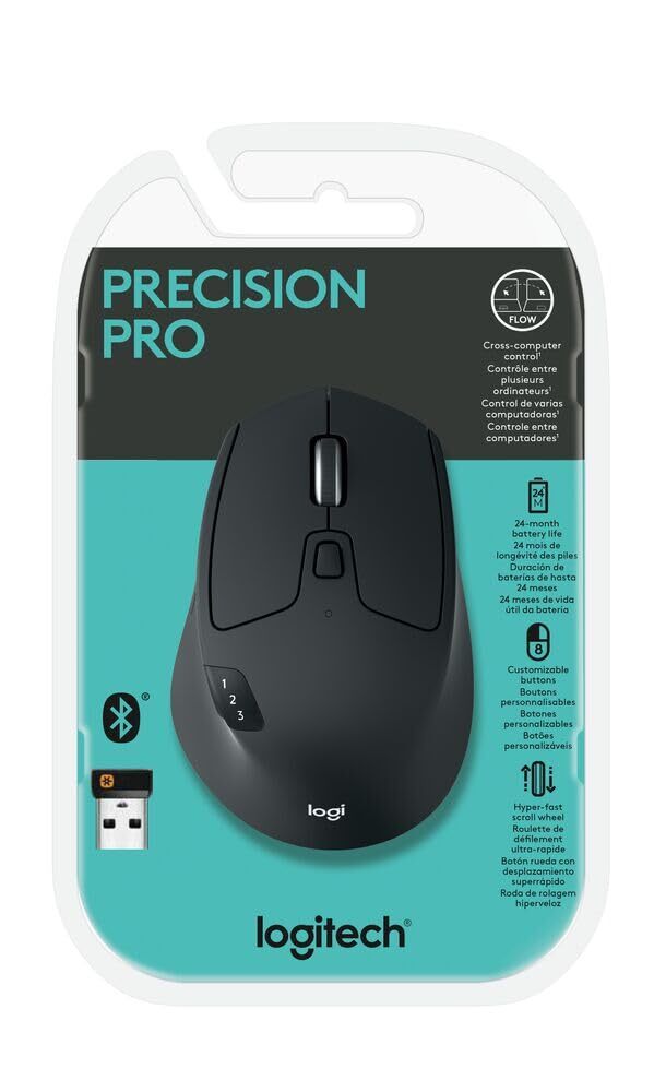 Logitech M720 Triathalon Multi-Device Wireless Mouse, Black