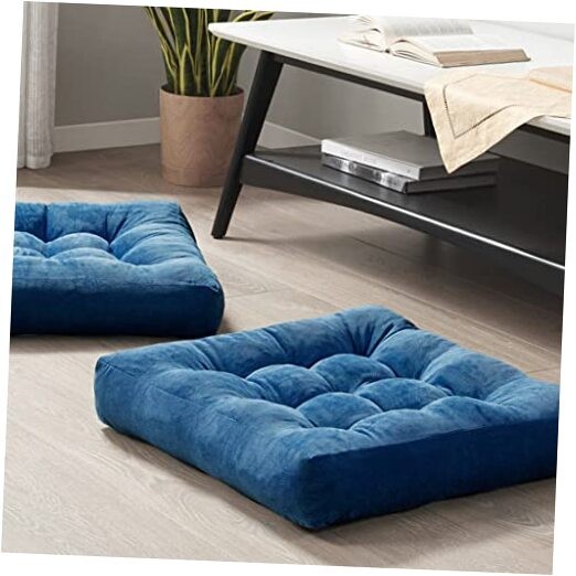Meditation Floor Pillow Set of 2, Square Large 2 Pack Square | Navy | 2 Pack