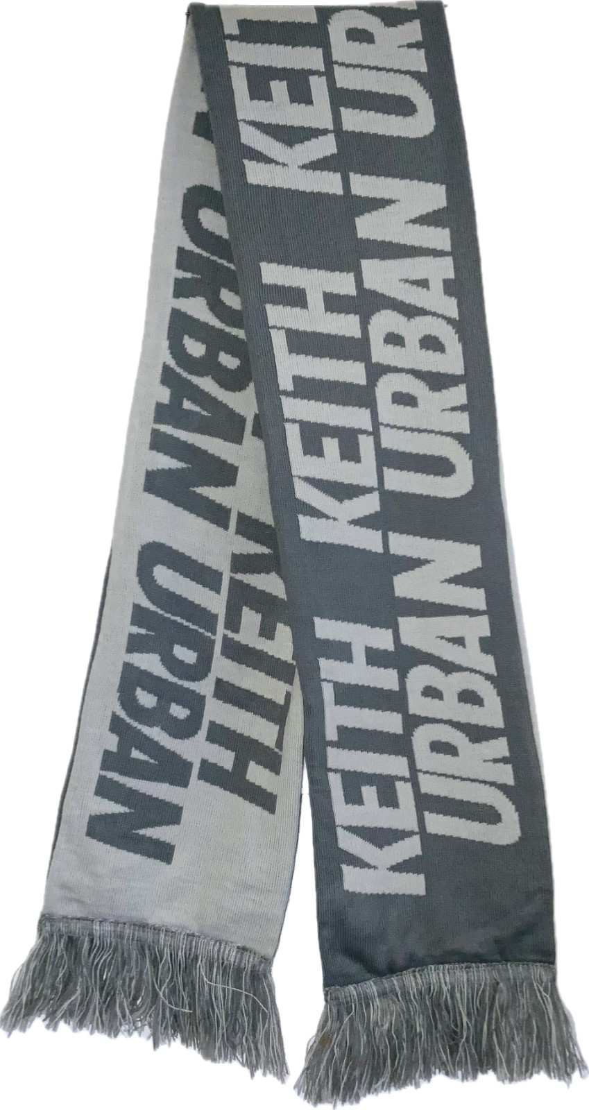 KEITH URBAN VTG Unique Oversize Logo Gray/White Double Sided Scarf 58'' x 7.5''