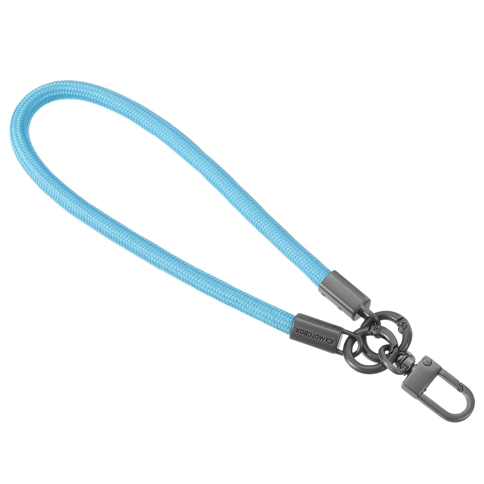Keychain Wristlet Lanyard, 400mm Long Braided Wrist Lanyard (Light Blue)
