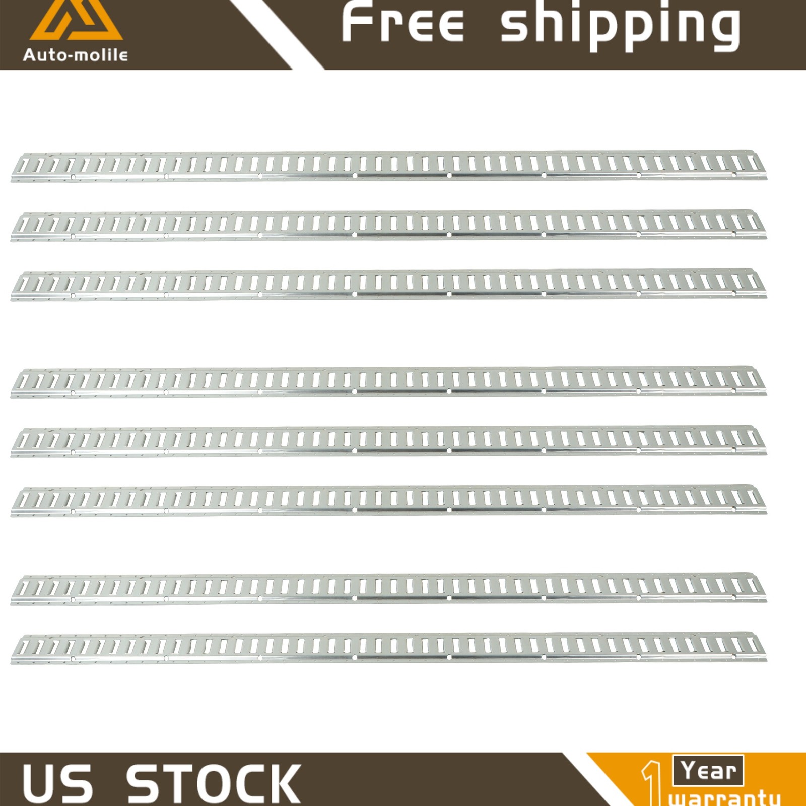 8 Pack Heavy Load E Track Tie Down Rail System 8' High Quality Horizontal Steel