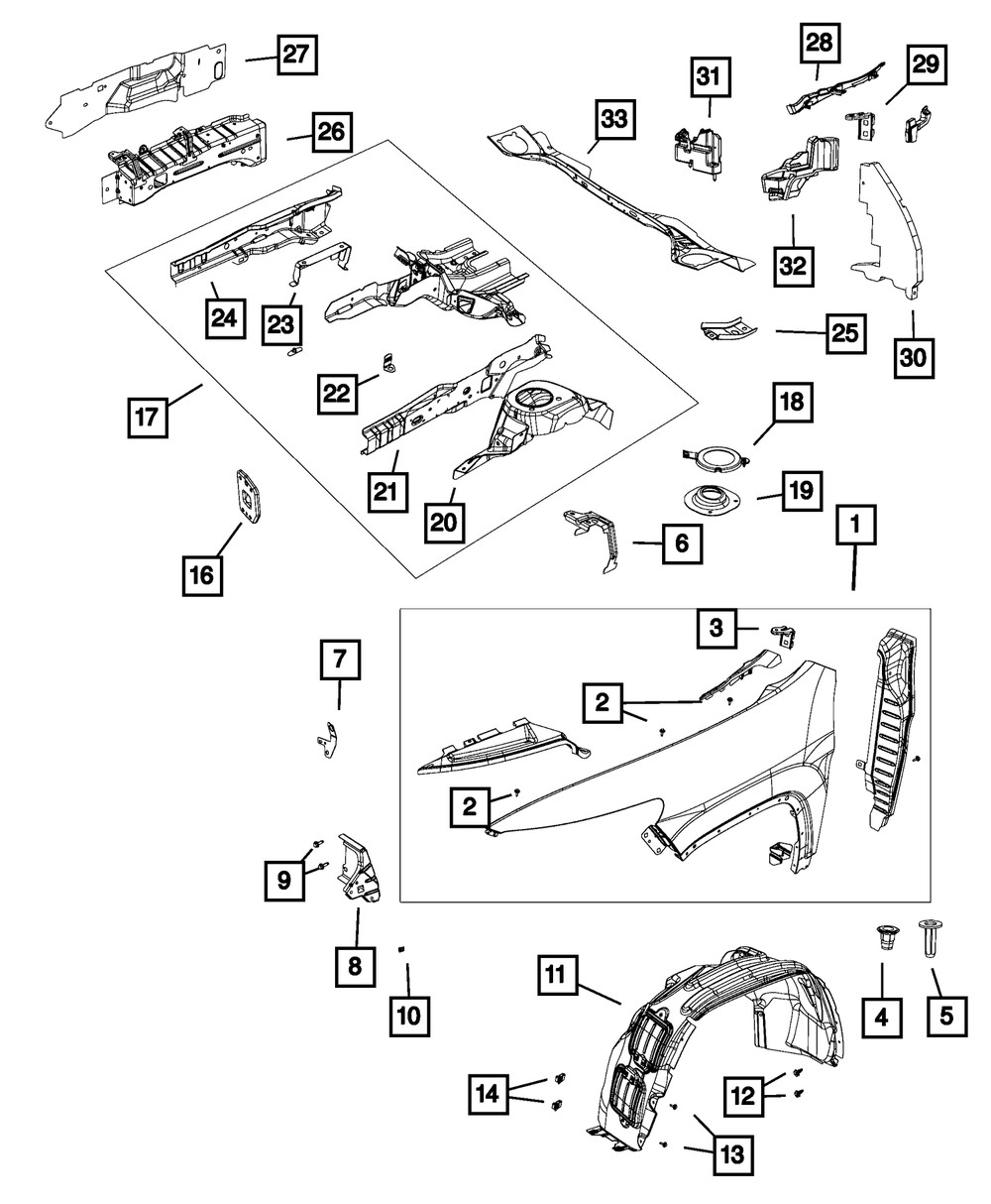 Genuine Mopar Wheelhouse Shield Right 68102264af