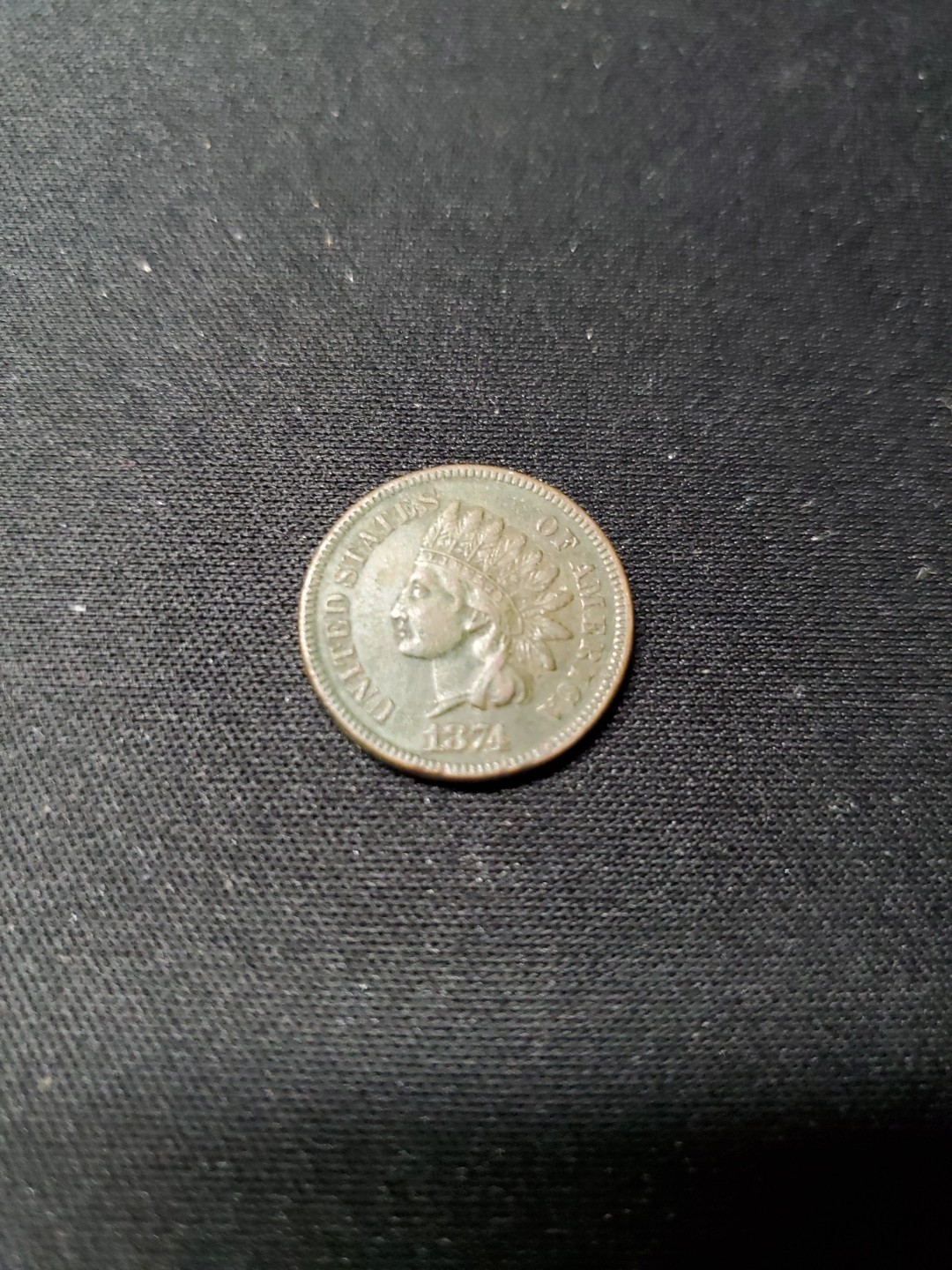 1874 Indian Head CentBronze Composite Penny EF