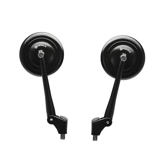 Emark CNC Aluminum Alloy Black Motorcycle Mirrors side Mirror 801-0376