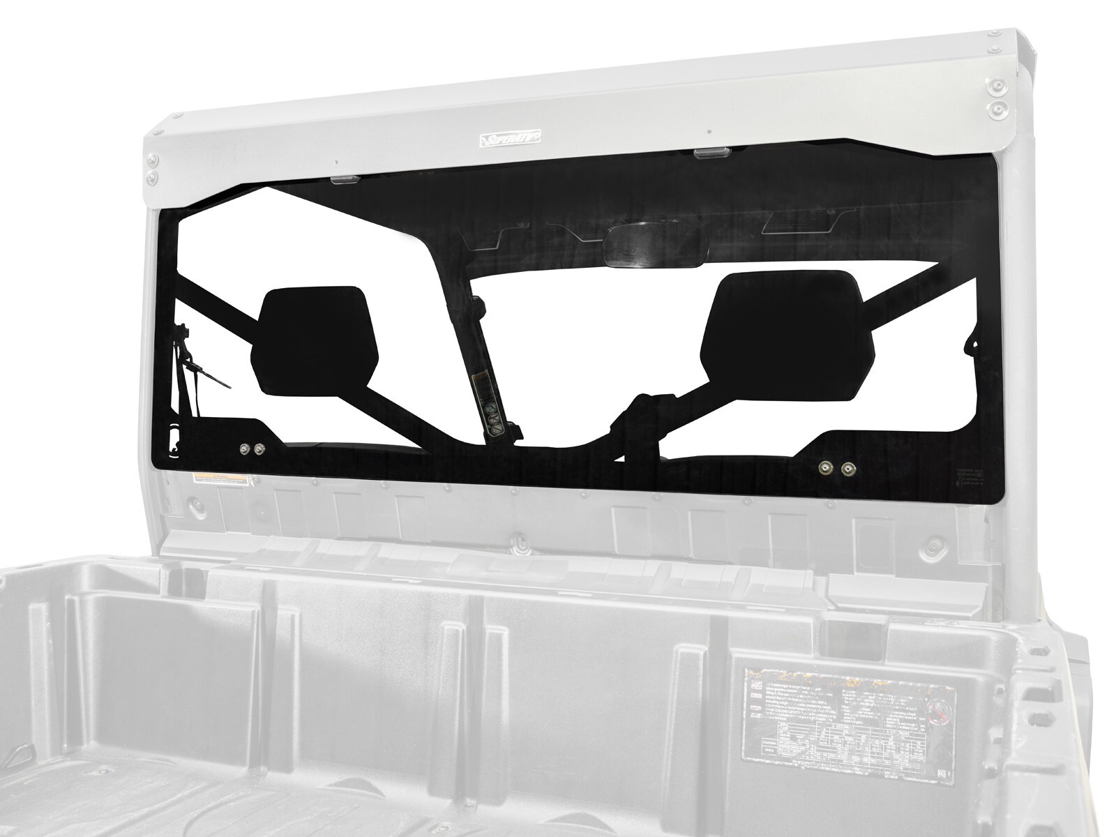 SuperATV Rear Glass Windshield for Can-Am Defender/See Fitment