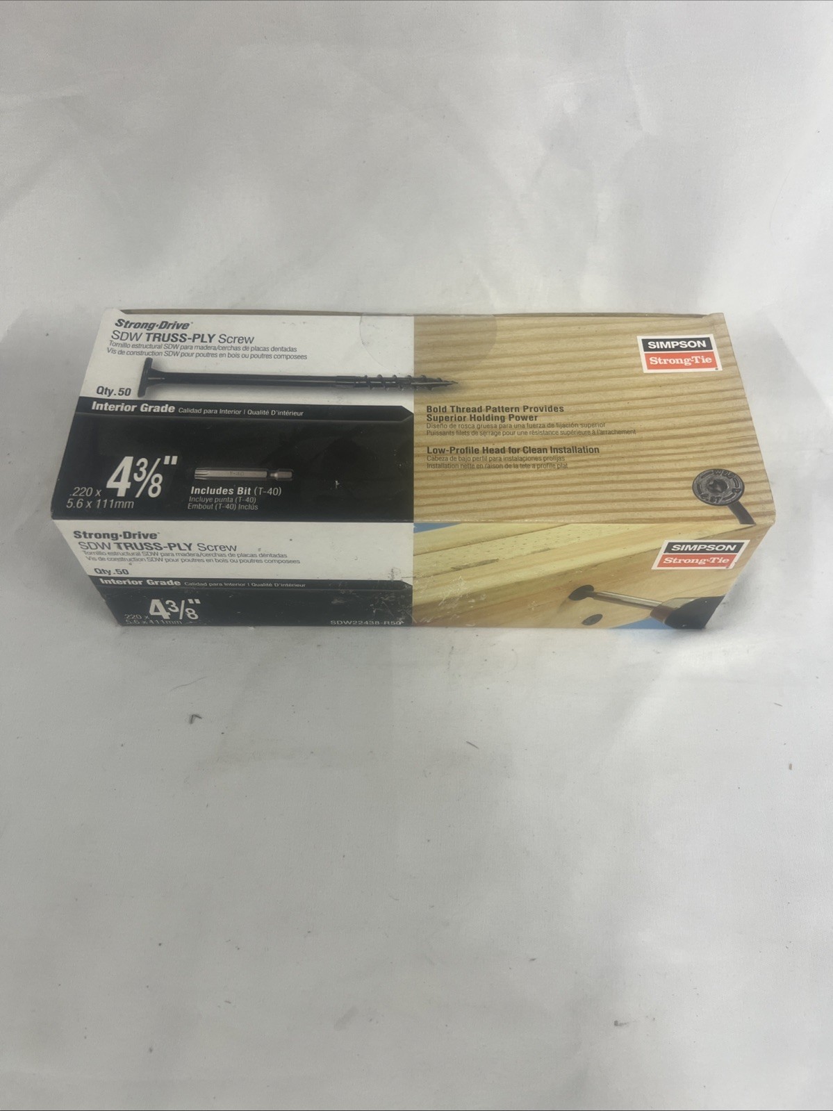 NEW 50x Simpson Strong-Tie  4-3/8" Structural Wood Screw Interior #SDW22438-R50