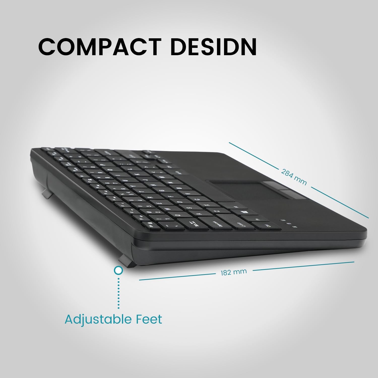 Perixx PERIBOARD-725 Wireless Keyboard with Touchpad - Multi-Device...