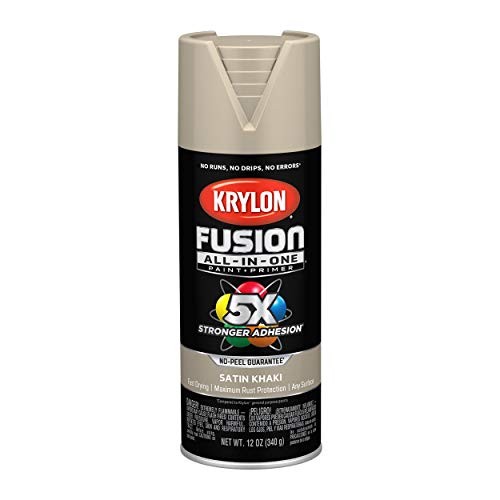Krylon Fusion K02740007 All-In-1 Spray Paint for In/Outdoor, Satin Khaki Beige
