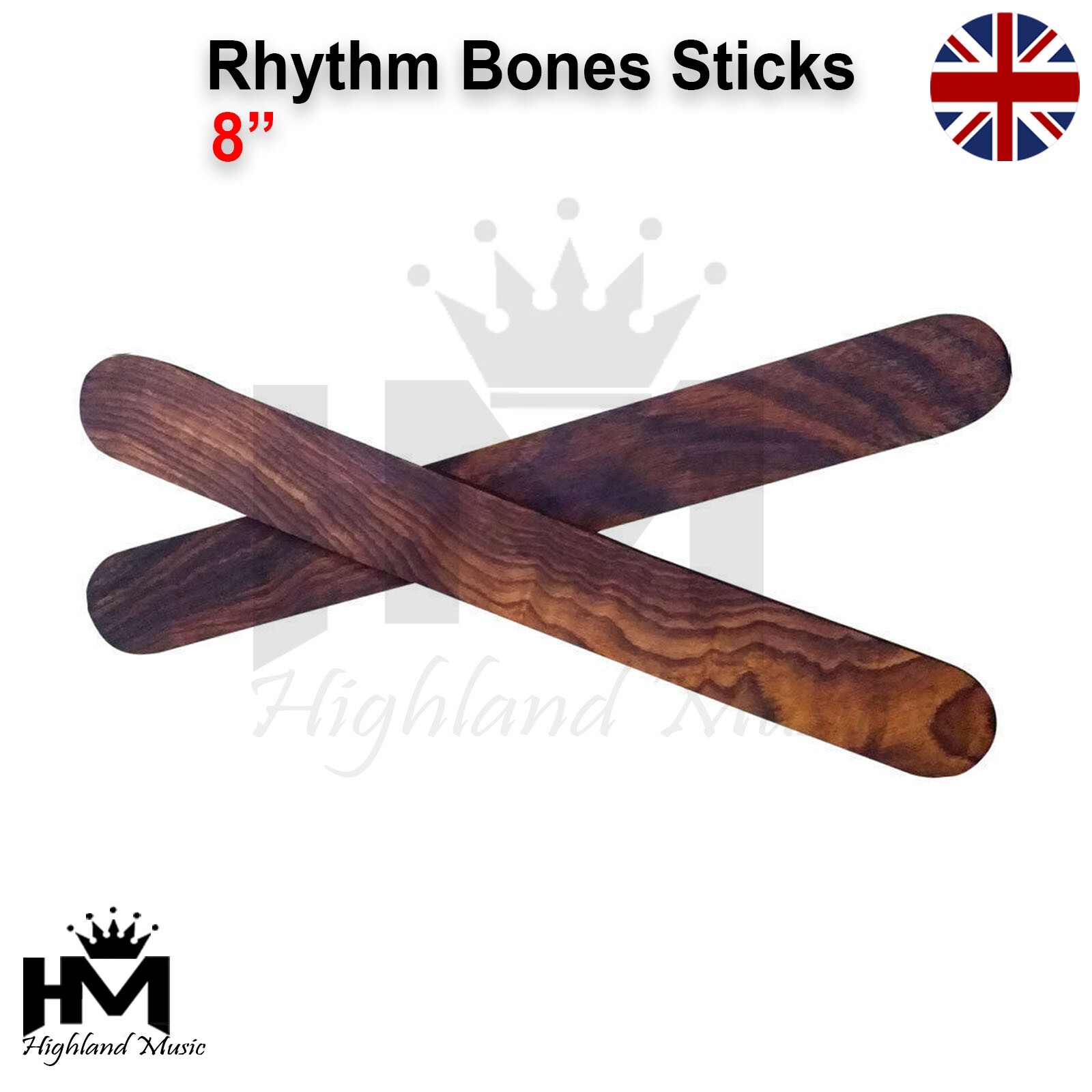 Hand Percussion Musical Instruments Rhythm Sticks Folk Rhythm Wooden Bones 8"