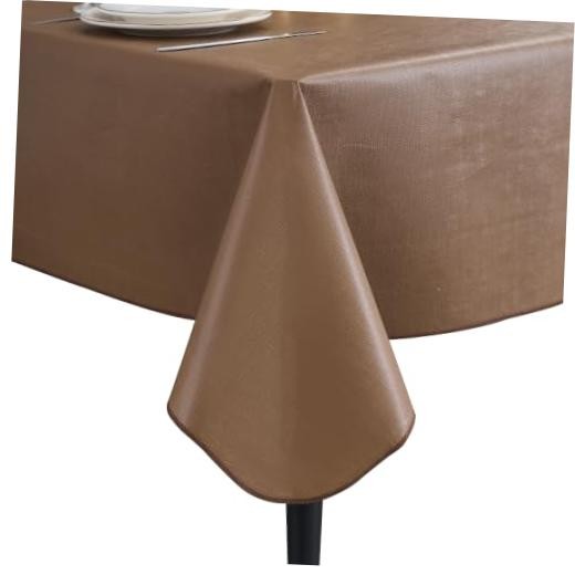 Elegant Rectangular Tablecloth, 100% Waterproof 70" x 52" (Rectangular) Brown
