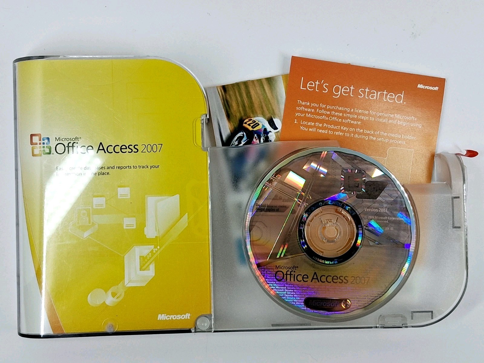 Microsoft Office Access 2007 Database Software PC CD-ROM Complete with Case