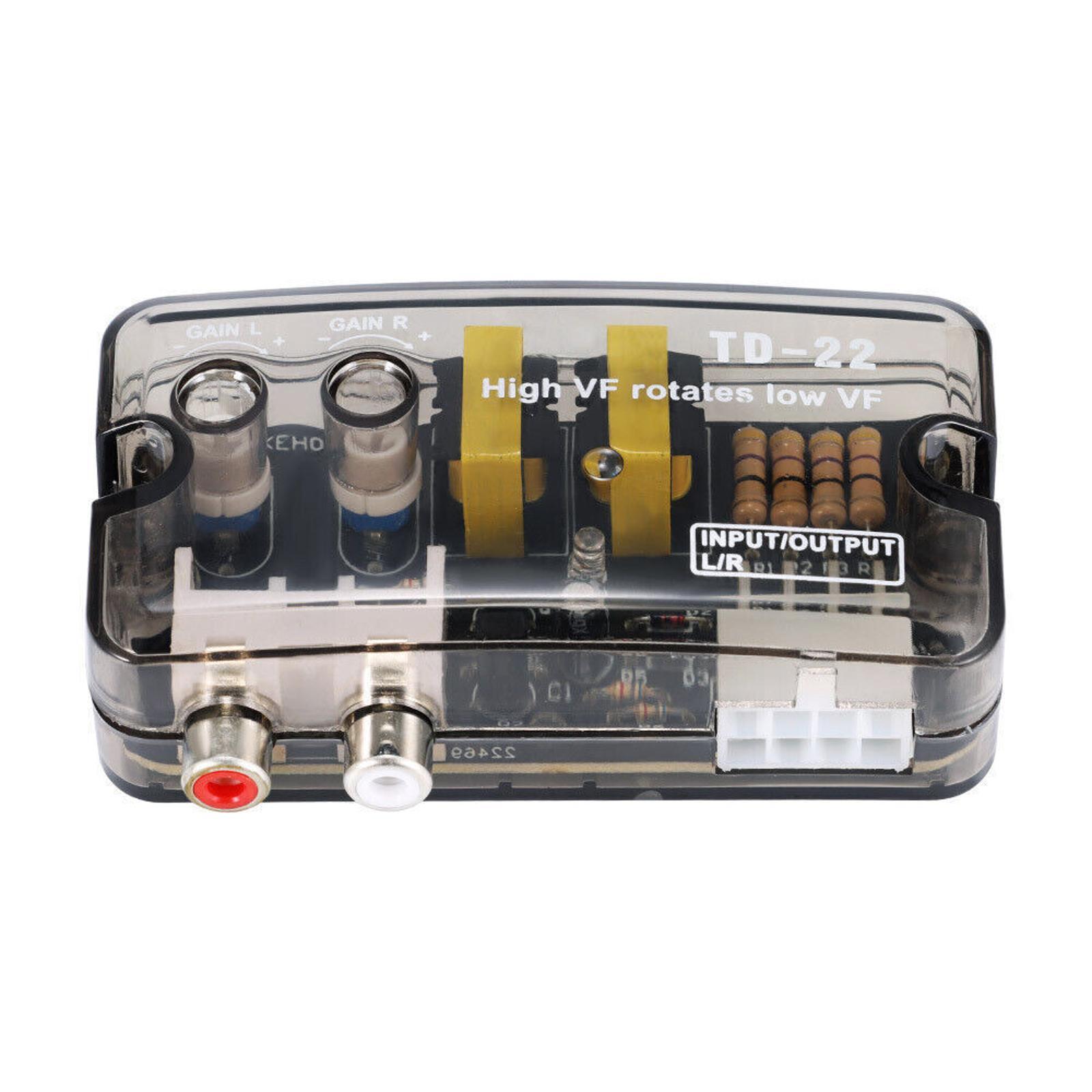 12V Car Stereo Speaker Output to RCA Output Adapter Speaker Level Converter A