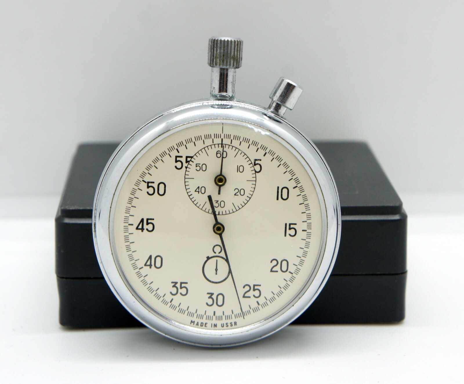 EXC! Soviet Russian USSR Stopwatch Agat Agate mechanical TWO-Button Cased