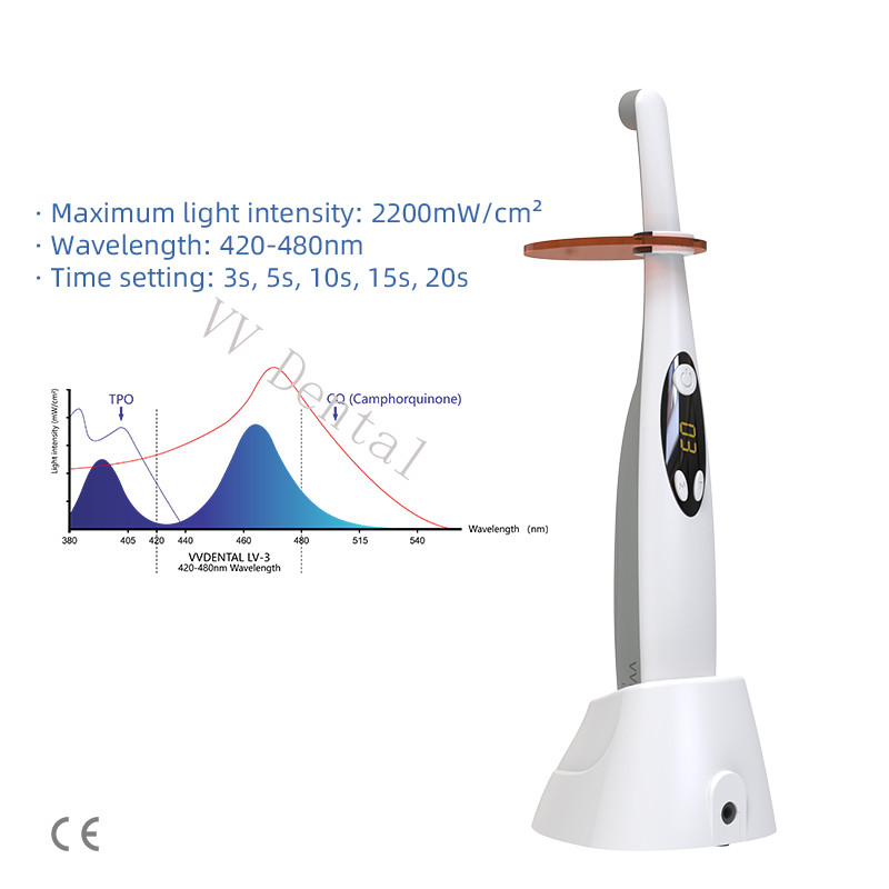 Dental Wireless Cordless LED Cure Curing Light Lamp 2200mw 10W Tool Resin Cure