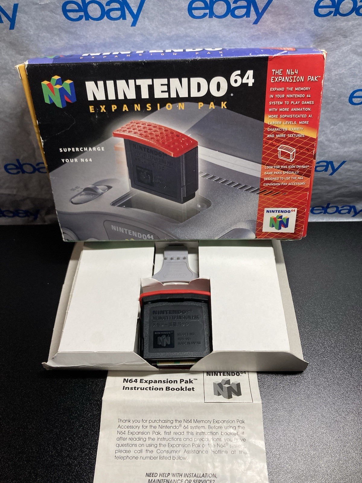 Nintendo 64 Expansion Pak N64 Expansion Pack Complete CIB W/ Remover Tool cover