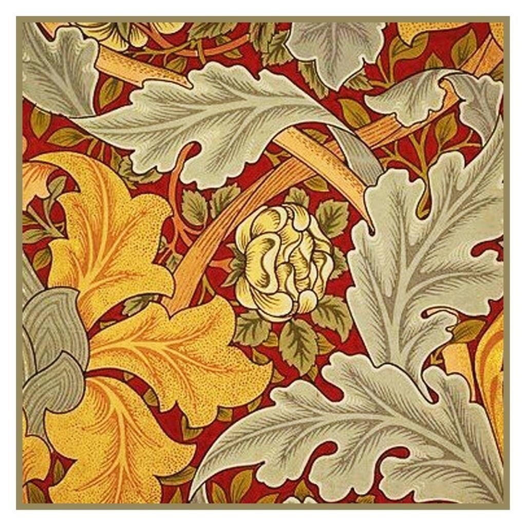William Morris Gold St James Leaves Counted Cross Stitch Chart Pattern