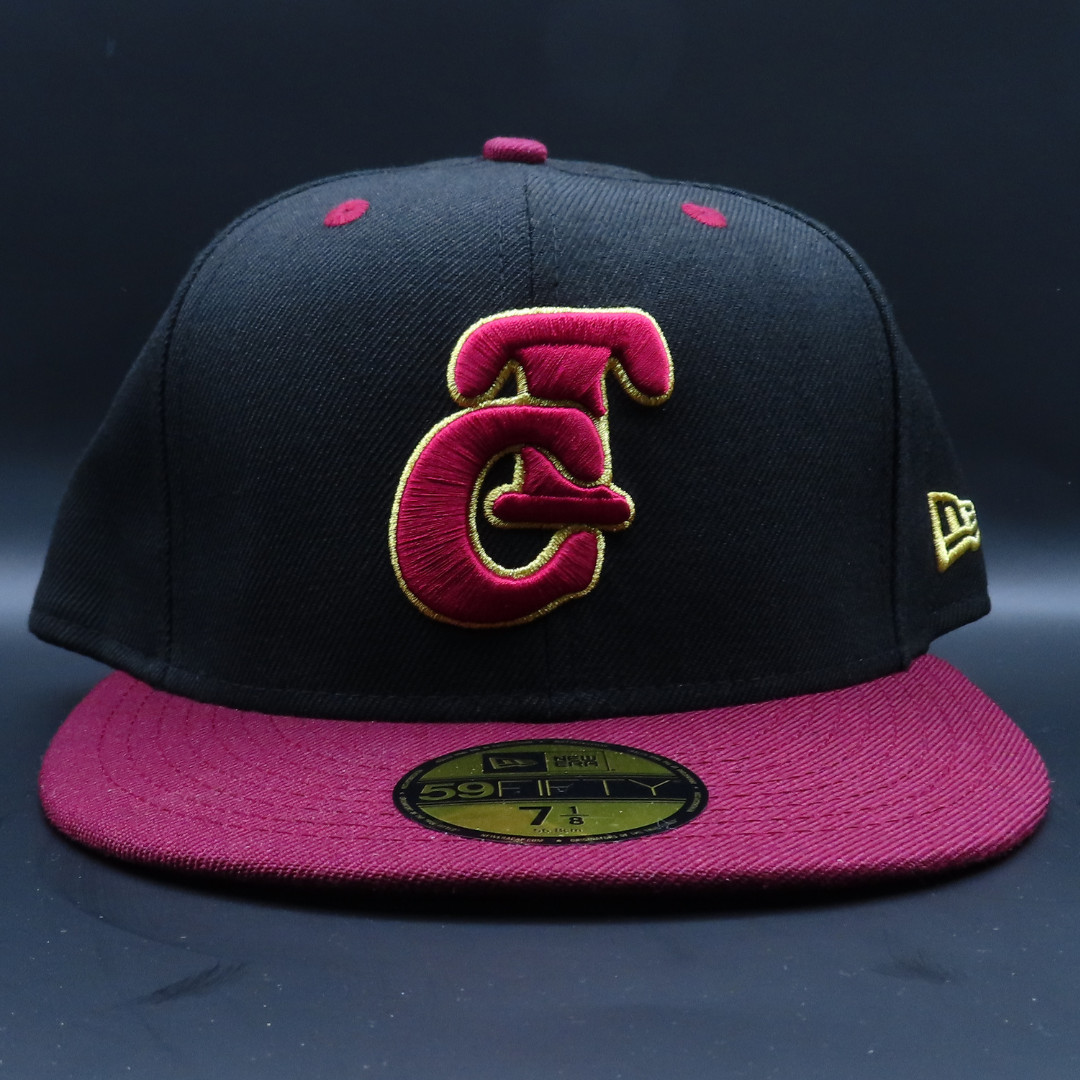 Tomateros de Culiacán Black Burgundy Two-Tone Gold Outline Logo Design