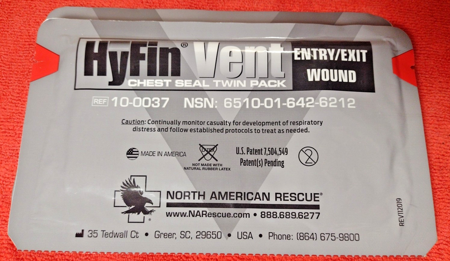 IFAK JFAK EMS EMT RESCUE MEDIC NAR HyFin Vent CHEST SEAL TWIN PACK  08-31-2025