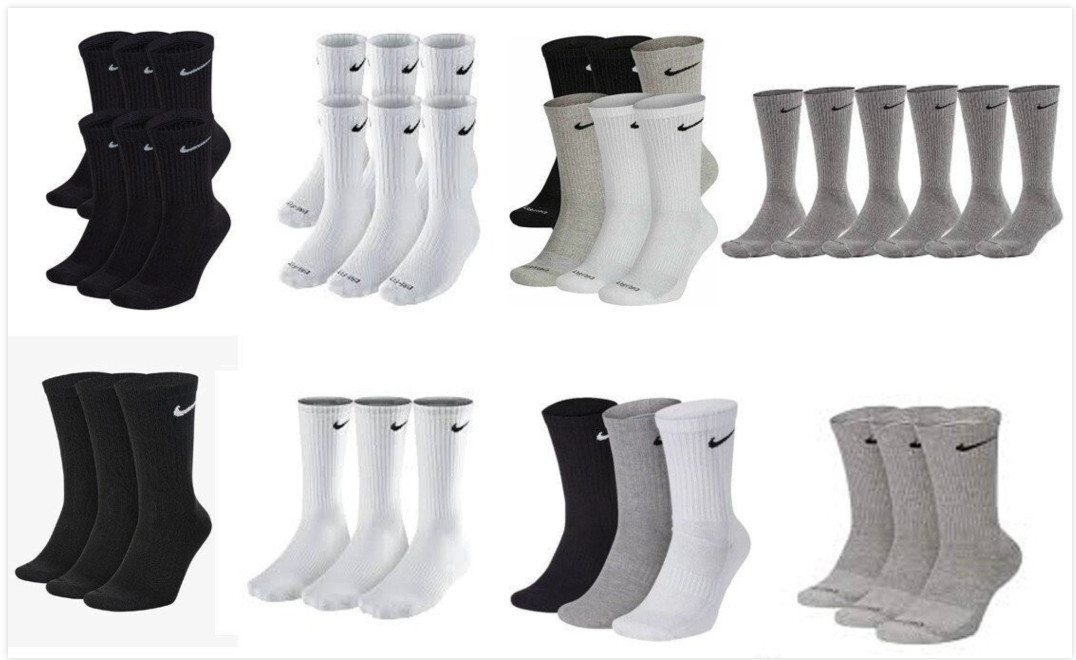 Nike Socks Cotton Crew Everyday Athletic Sports Gym Sock New Free Shipping