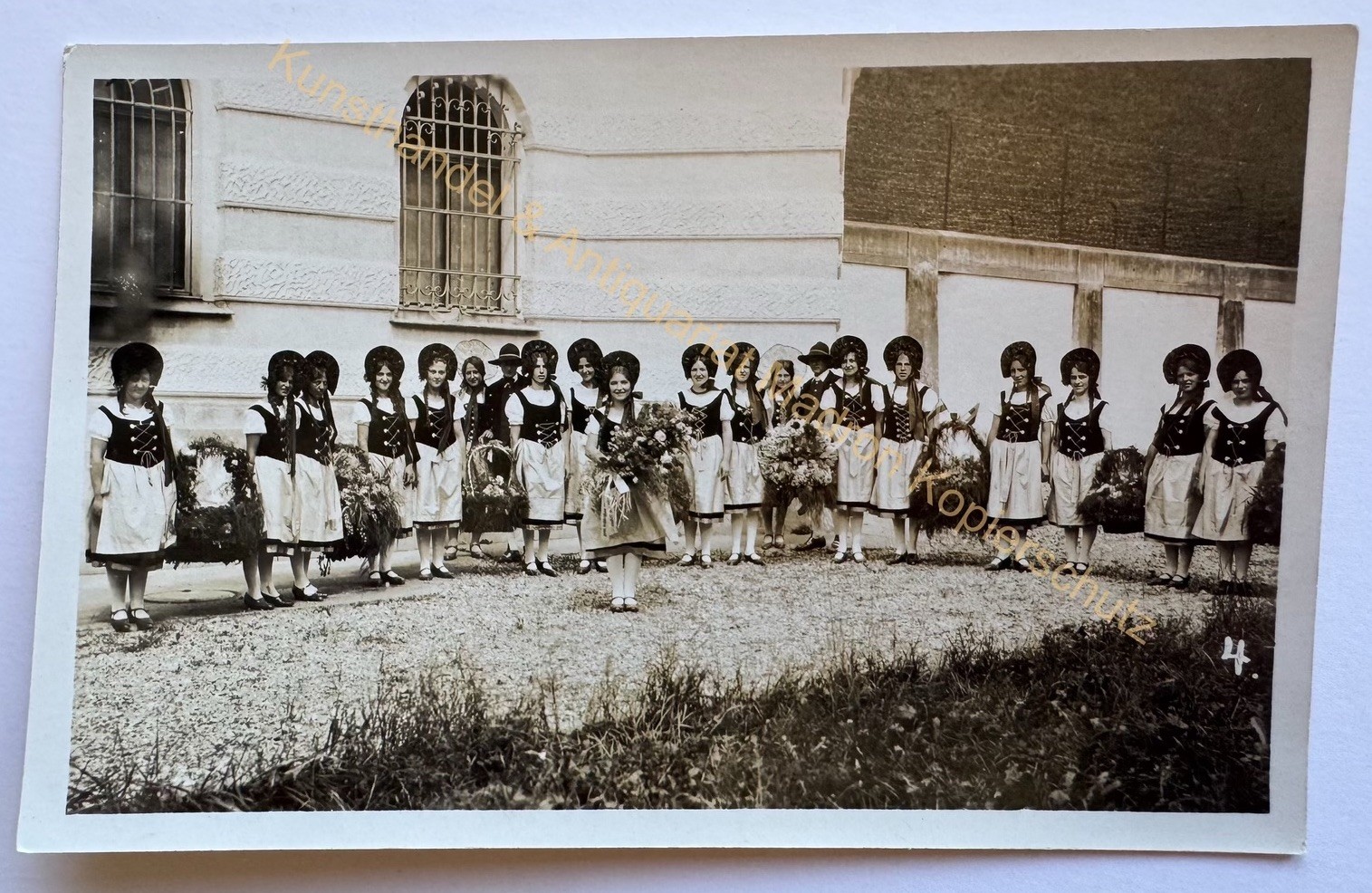 orig. Photo postcard Niederstetten wine festival wine around 1920 girl costume Hohenlohe