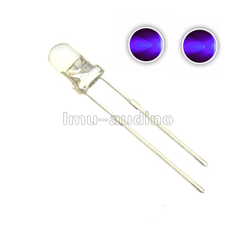 50PCS F5 5mm Round Ultra Violet LED Light 390 395nm Purple Lamp