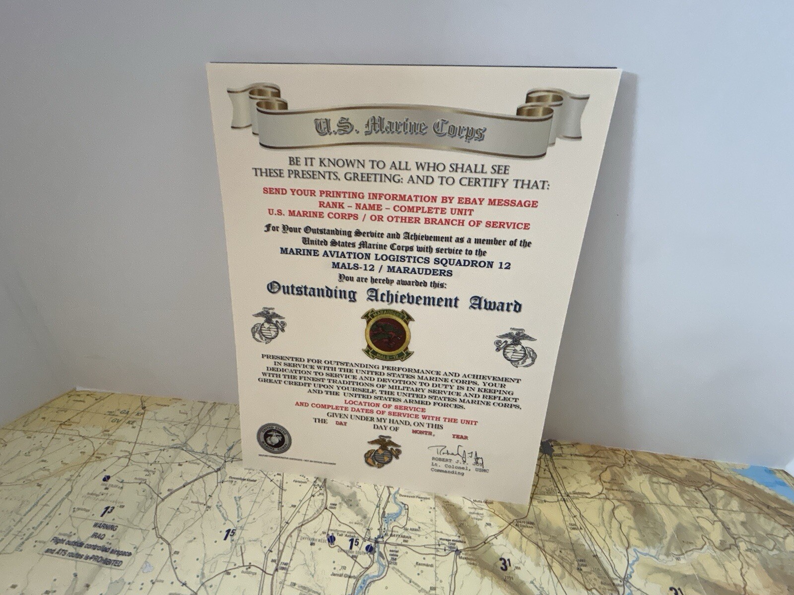 U.S.M.C. / MARINE AVIATION LOGISTICS SQUADRON 12 / OUTSTANDING ACHIEVEMENT AWARD