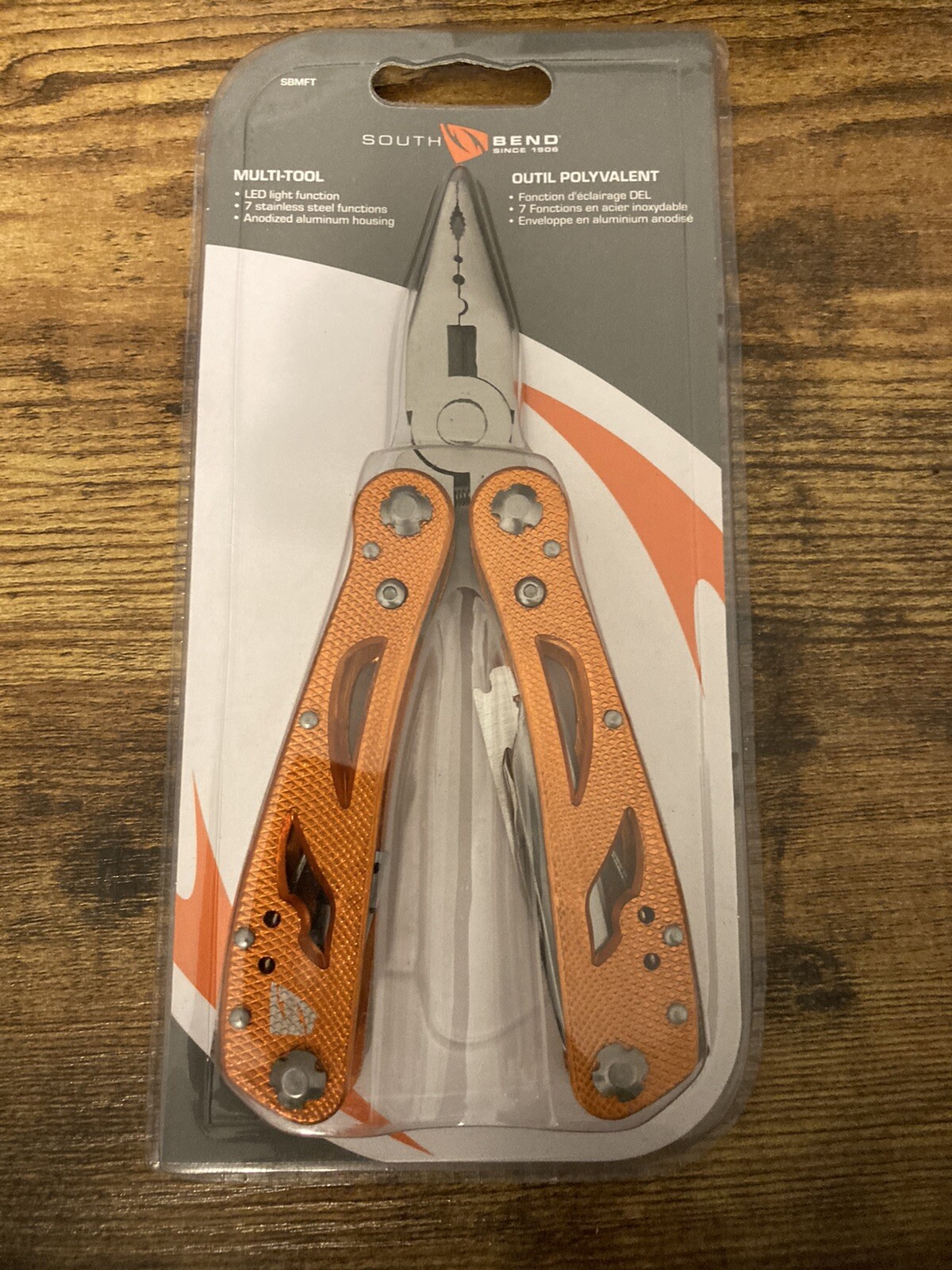 South Bend 7-Tool 7" Anodized Aluminum Multi-Function Fishing Pliers NEW Sealed!