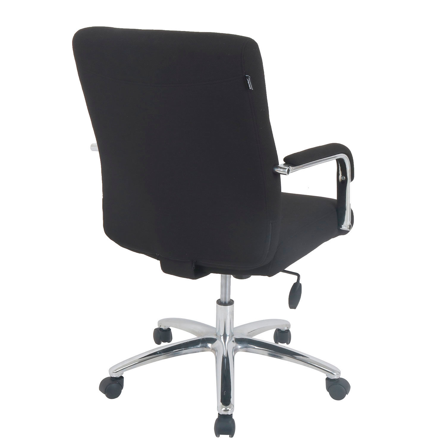 High Back Fabric Task Chair Black Fixed Arms High Back