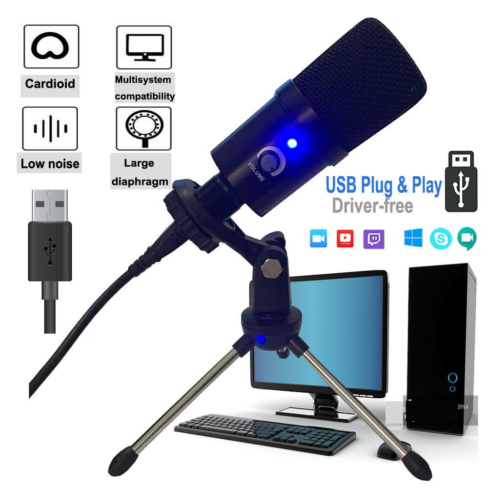 USB Microphone Condenser Kit Complete Set for Chatting Recording iPhone Live Mic