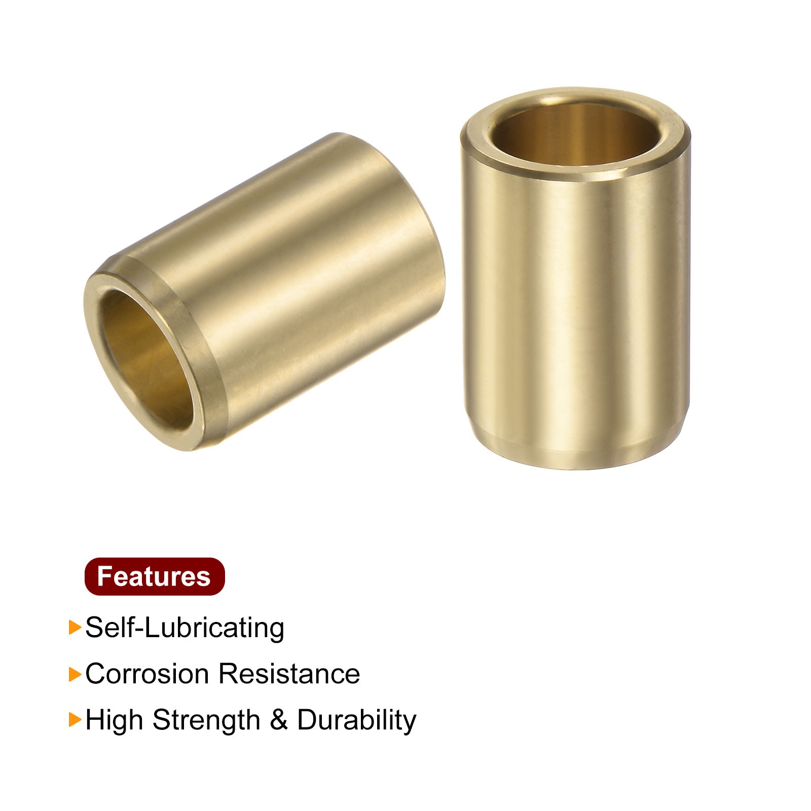 Sleeve Bearings 5/8" Bore 7/8" OD 1-1/4" Length Wrapped Oilless Bushings, 2Pcs