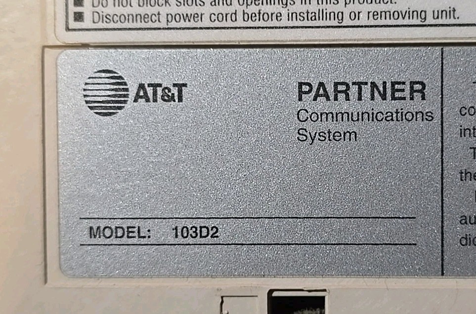 Title AT&T Lucent Partner 103D2 Control Unit Business Phone System Untested