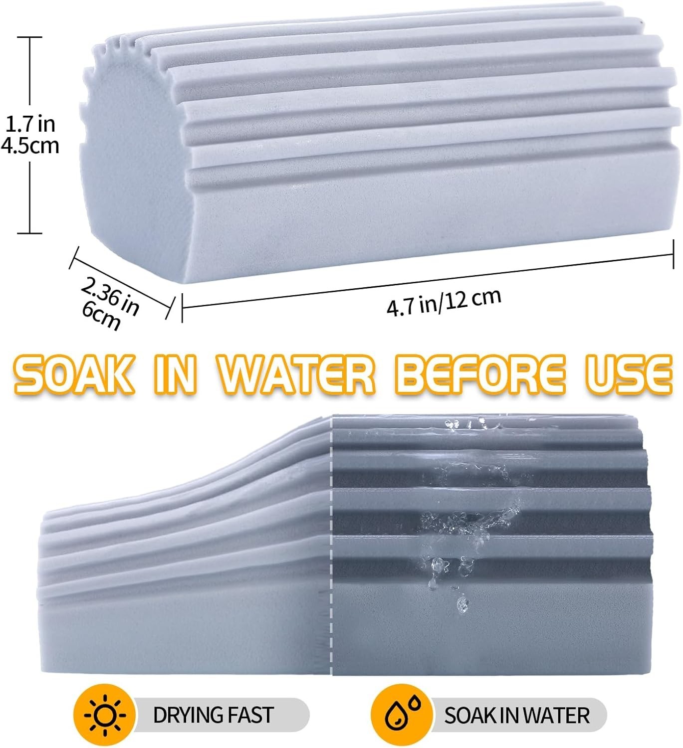 Damp Clean Duster Sponge,4Pack Magic Sponge Eraser,Reusable Damp Dusting Sponge
