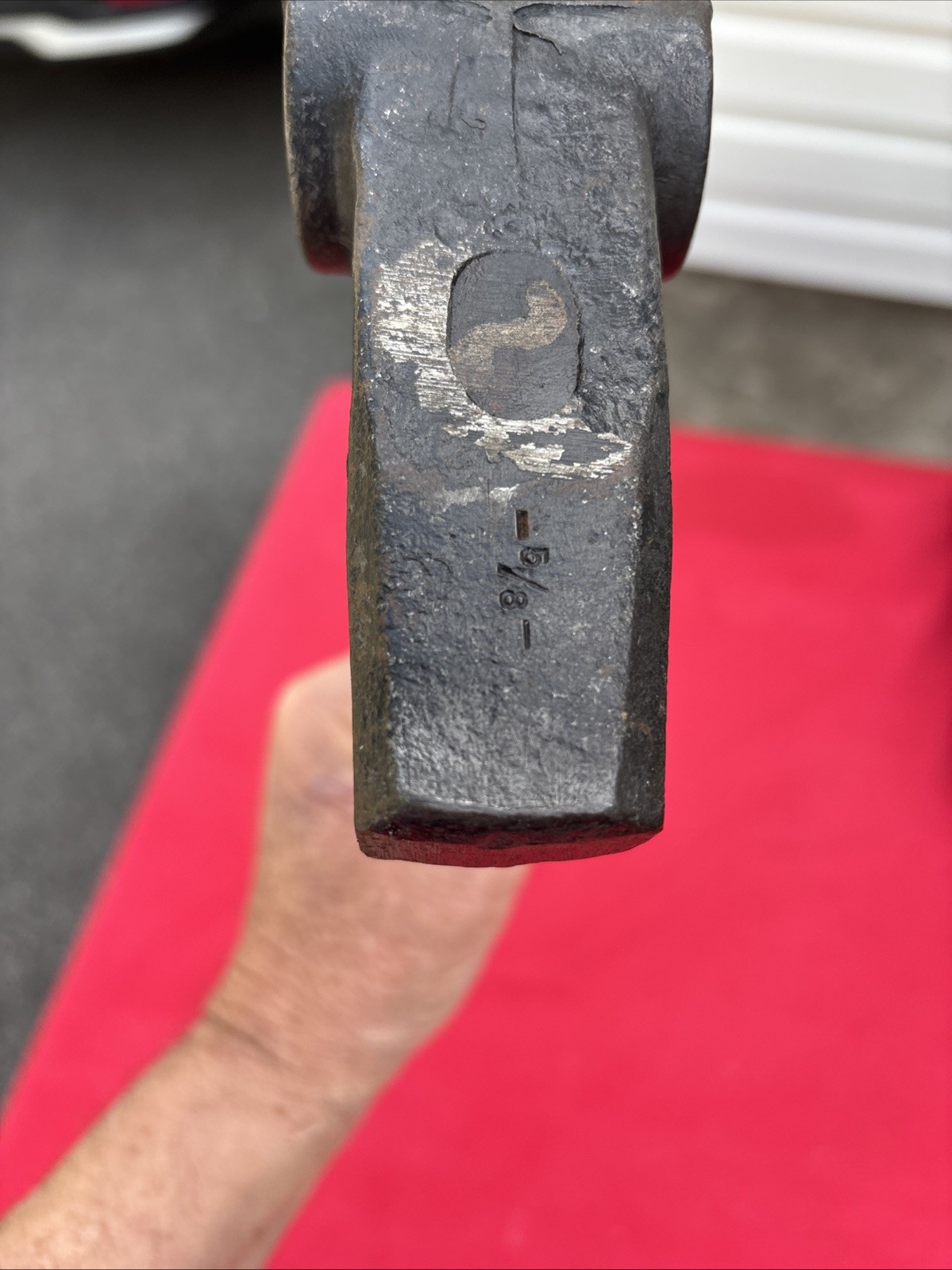 HELLER - 5/8" - BLACKSMITH TOP SWAGE HAMMER - ALL ORIGINAL WITH HANDLE -